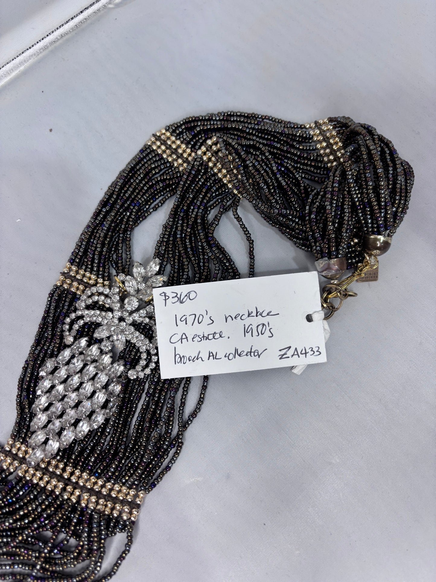 MADE-Long Black Beaded Necklace