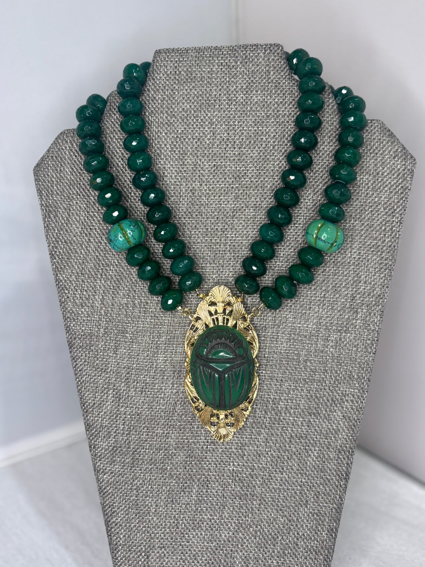 MADE- Scarab & Jade Necklace