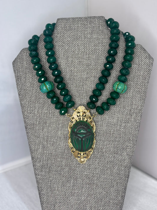 MADE- Scarab & Jade Necklace