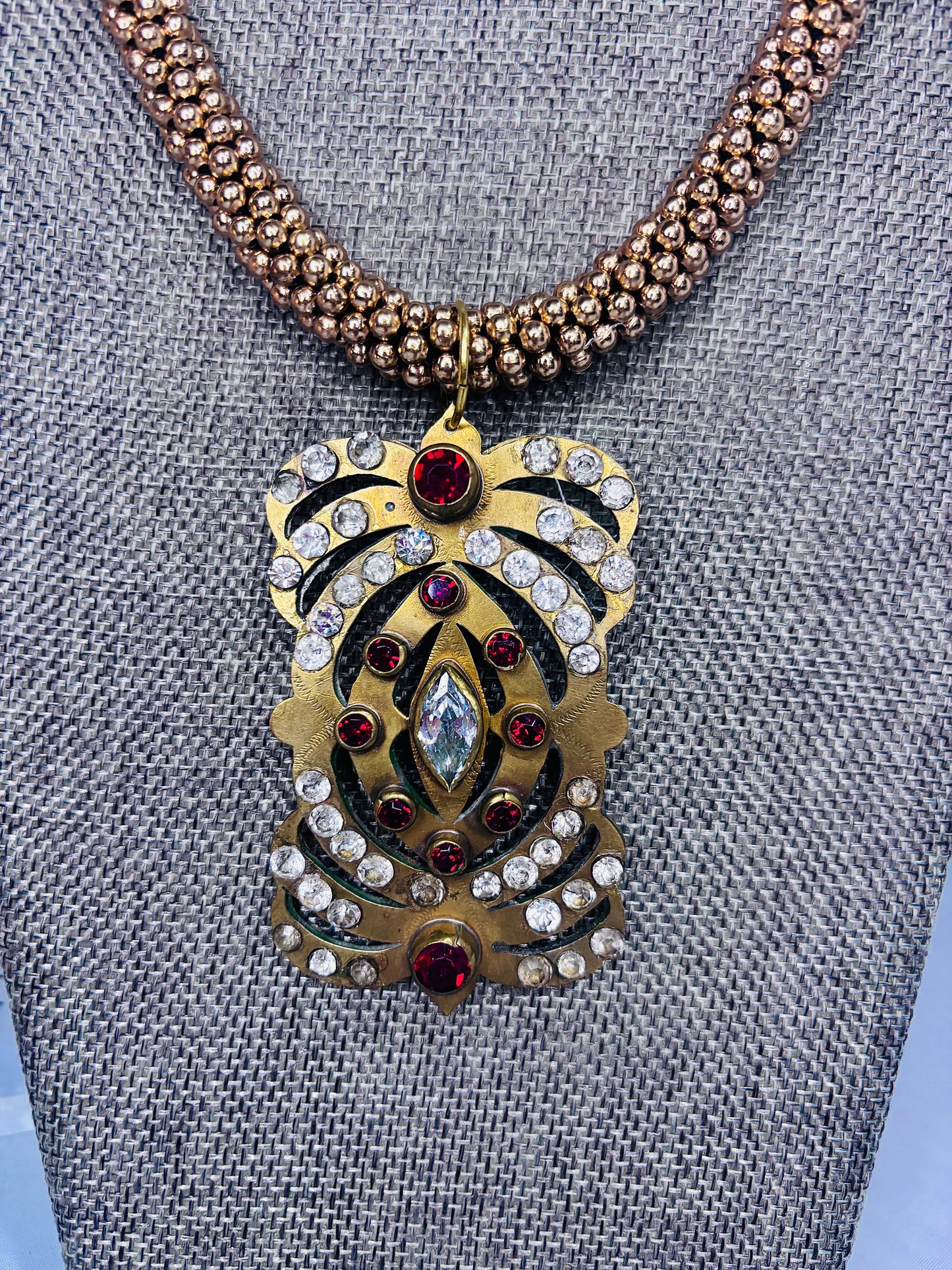MADE-Red & Clear Crystal Necklace