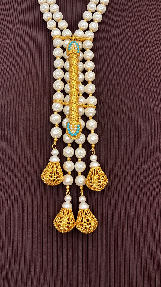 Made 1970s bar brooch necklace