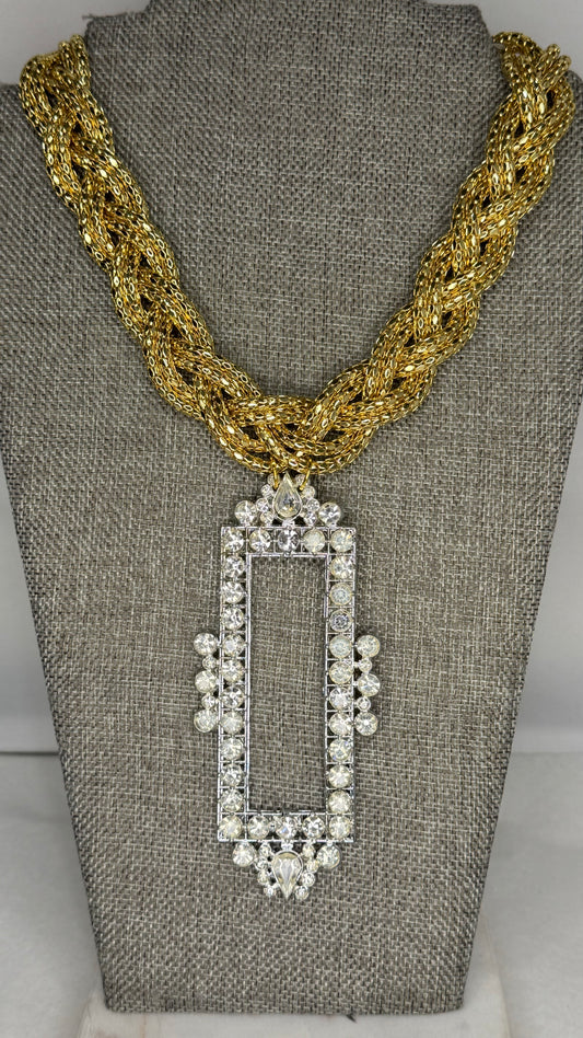 Made- sash buckle necklace