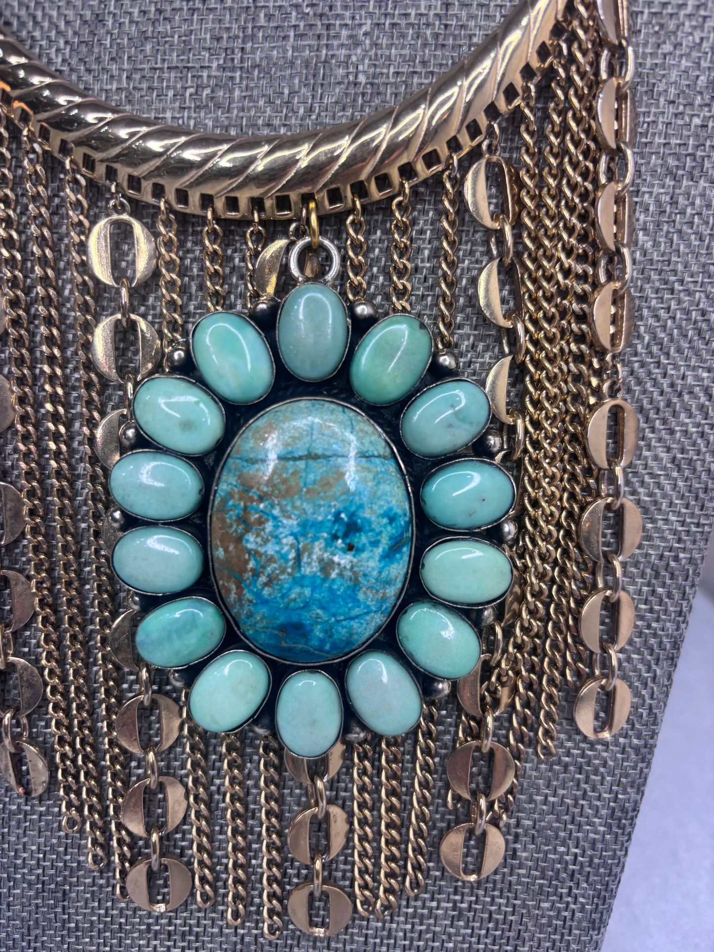 MADE- Turquoise Pendant Gold Necklace