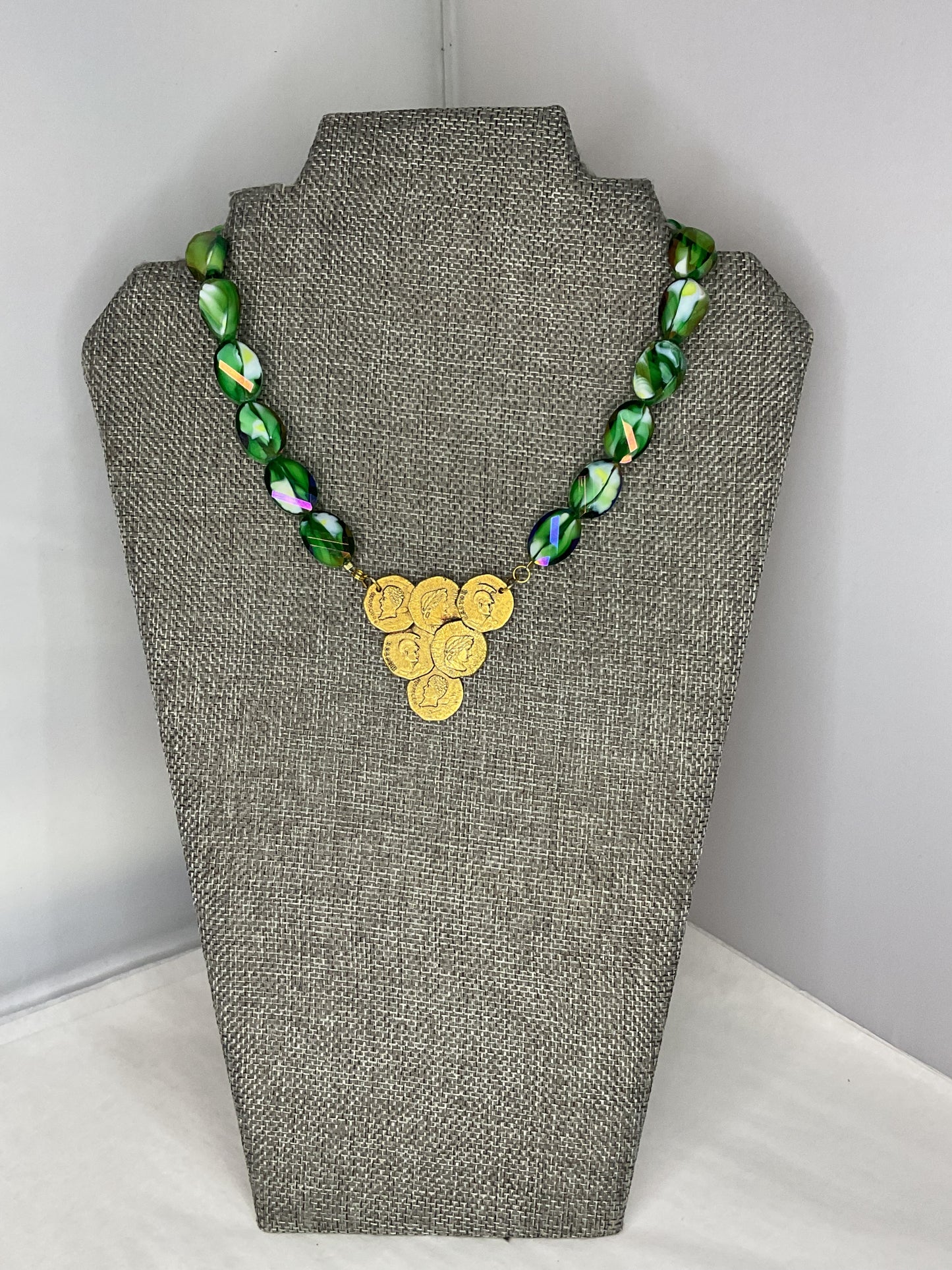 Made coin shoe clip necklace
