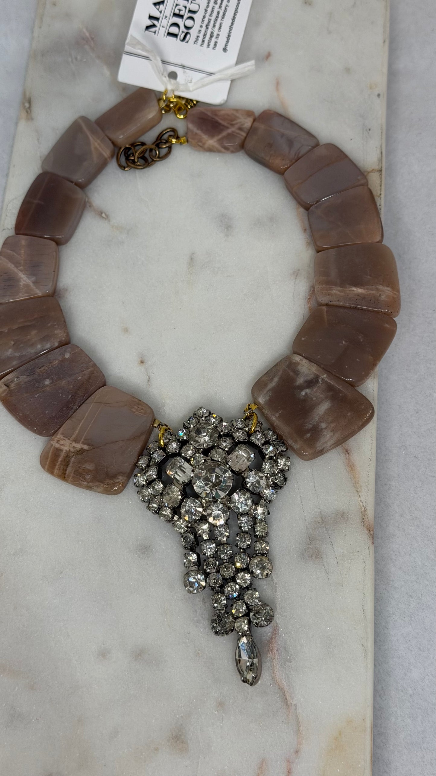 Made moon stone necklace