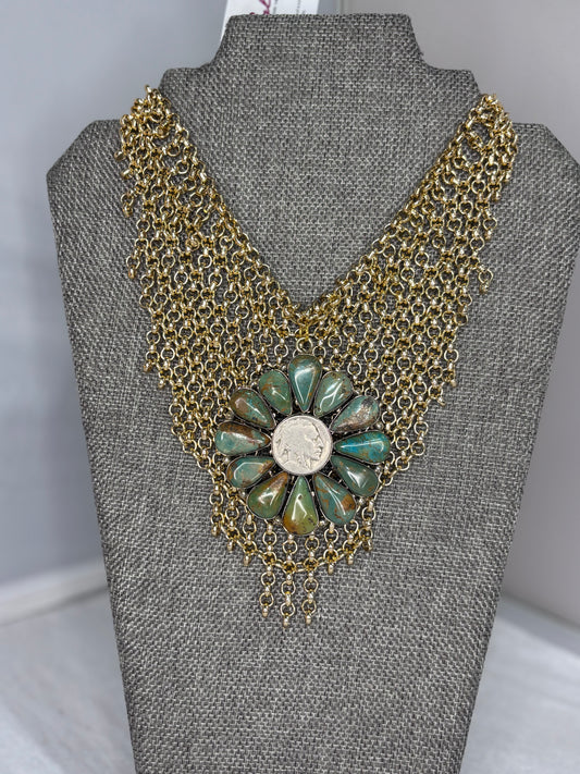 MADE- Buffalo Nickel & Turquoise Necklace