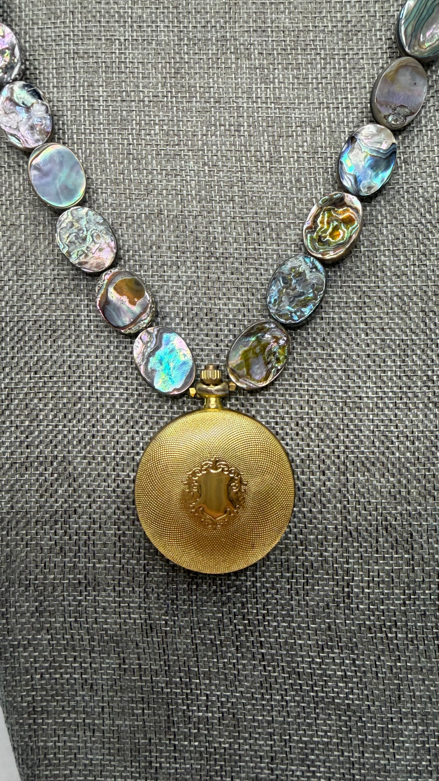 Made 1950s pocket watch necklace