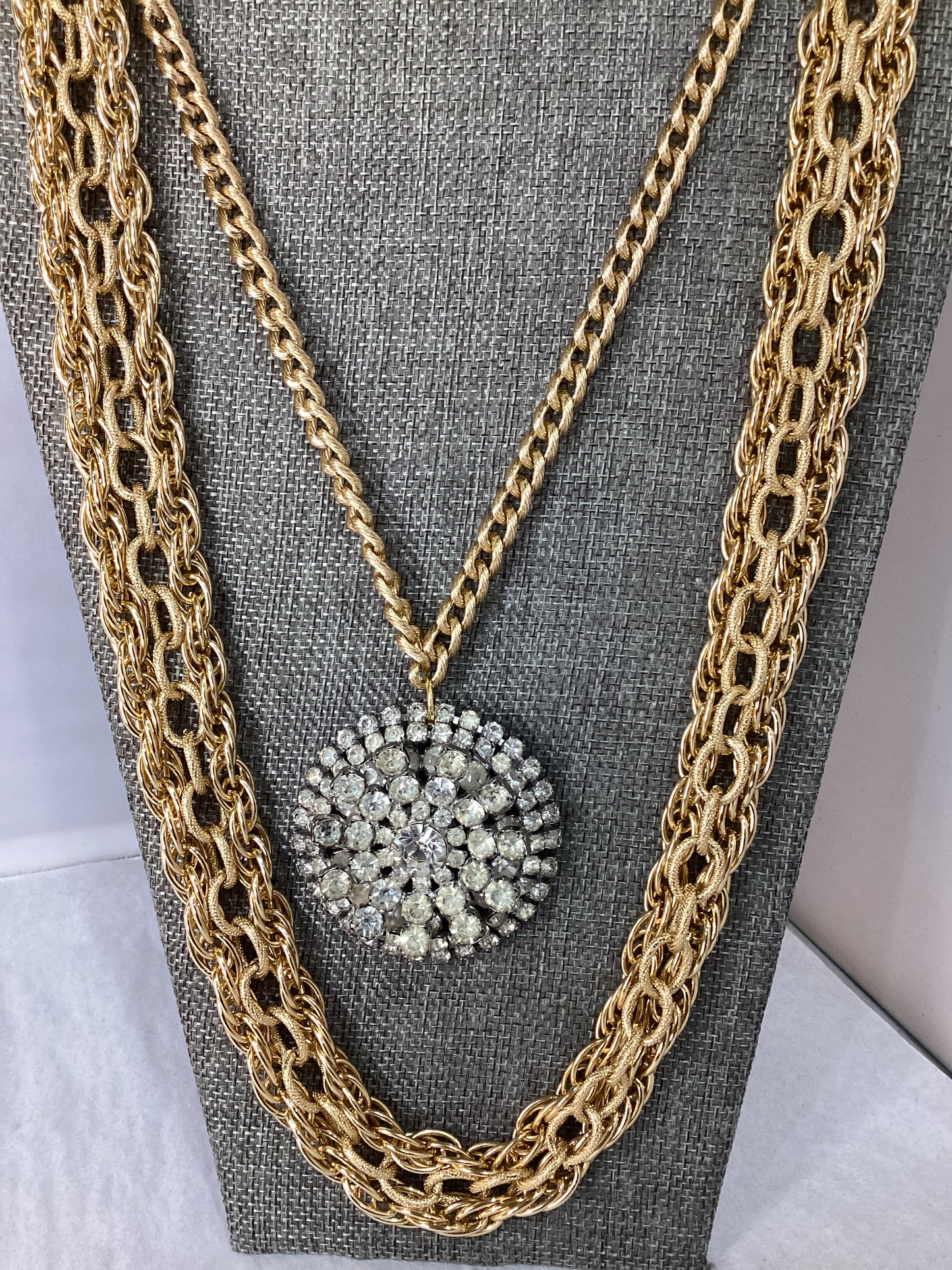 MADE- Crystal Pendant Layered Necklace