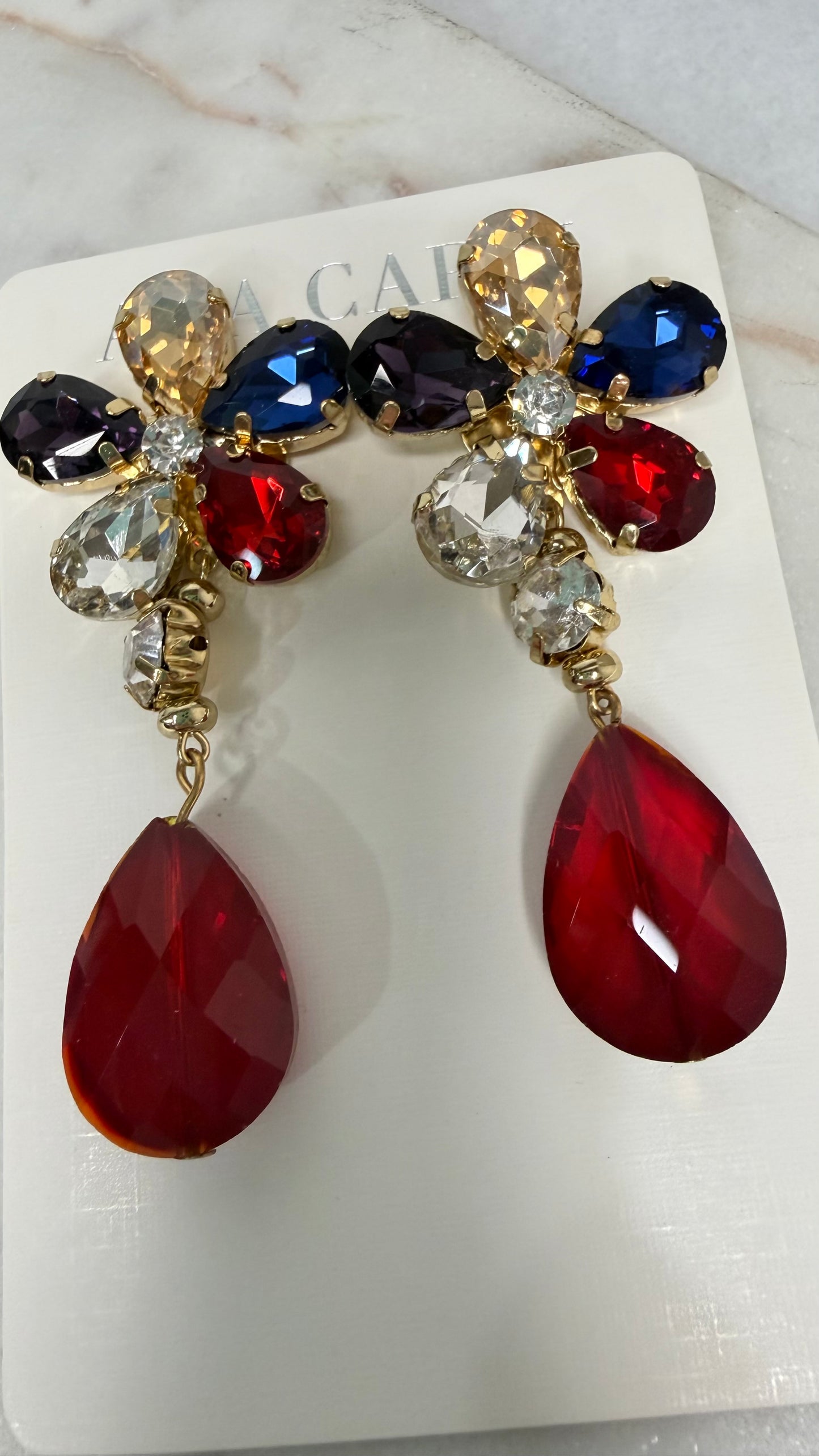 Floral Patriotic Earrings