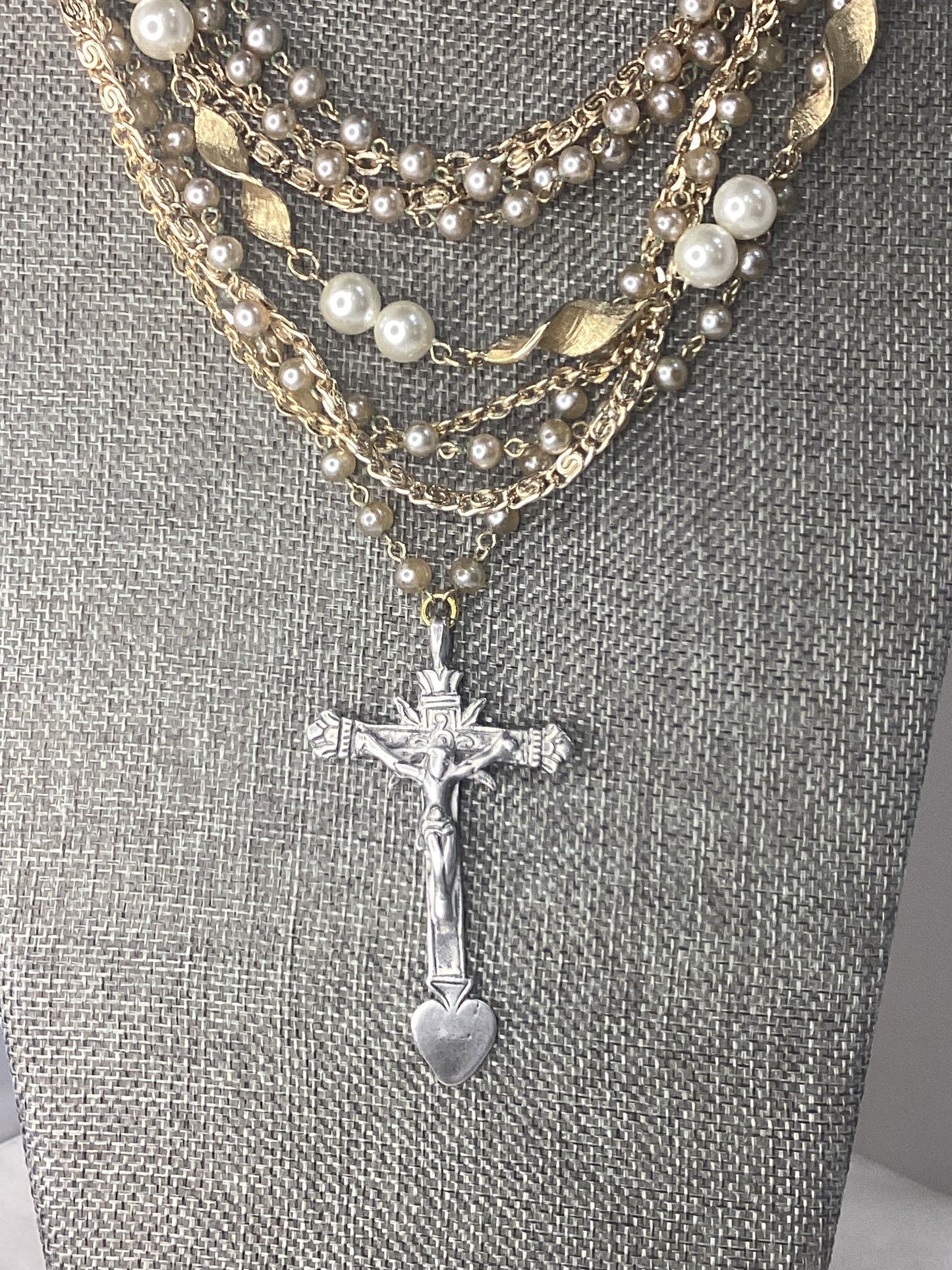 Made crucifix necklace