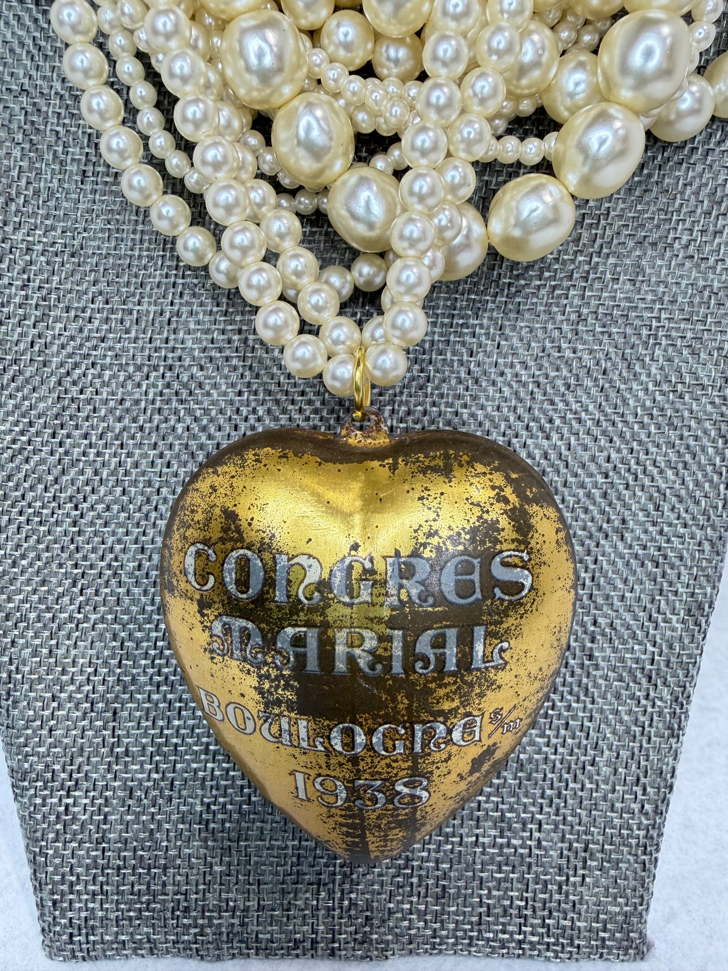 Made France pearl and heart necklace