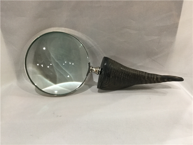Large Magnifying Glass with Horn Handle