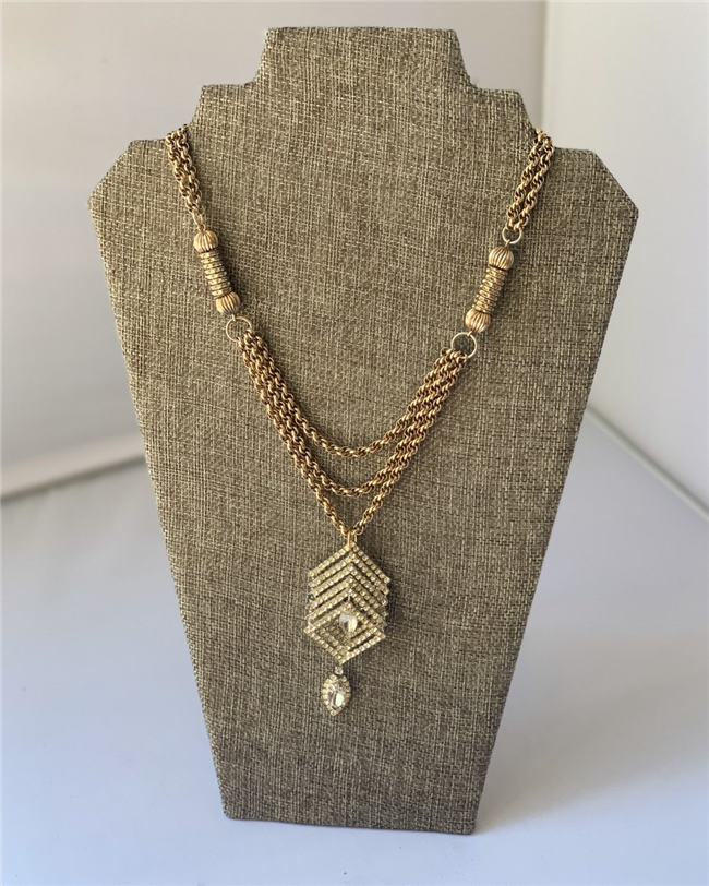 MADE - Gold Necklace with Triangle Brooch