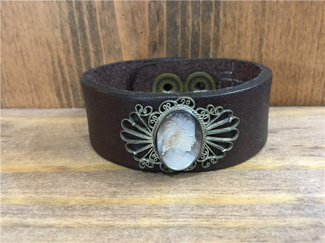 MADE - Brown Cuff with Cameo