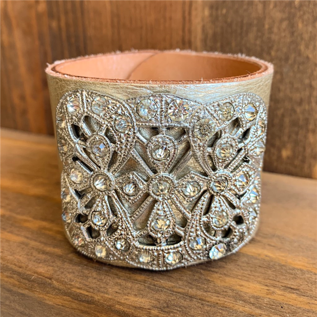 MADE - Gold Leather Cuff with Buckle
