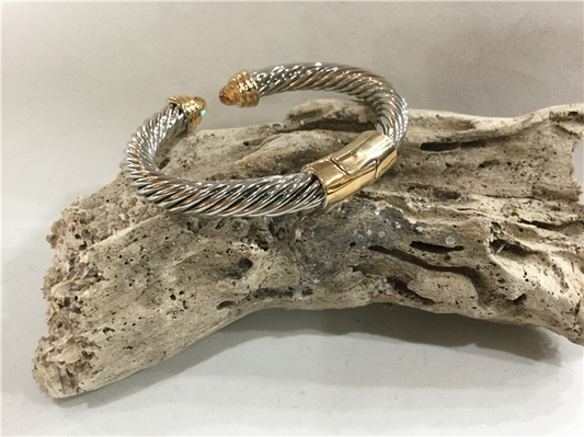 Silver Bracelet /Gold Accent