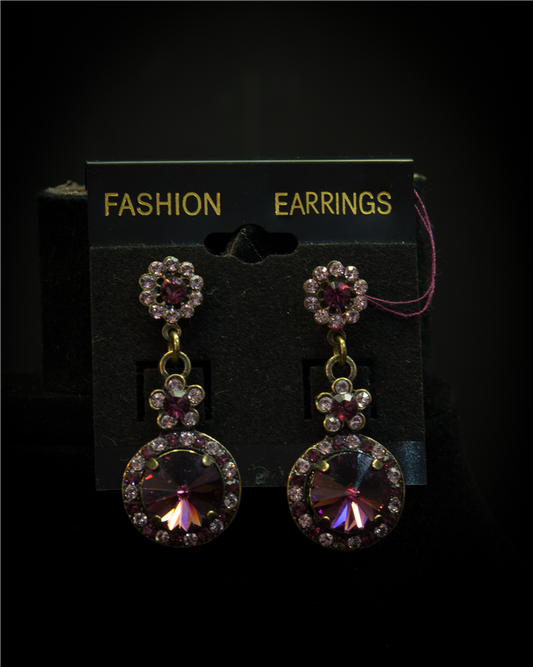 Pink & Purple Crystal Earrings