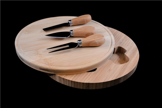 Round Cheese Board and Knife Set