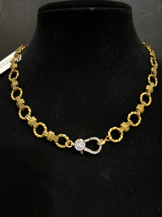 MADE - Gold Necklace with Crystal Clasp