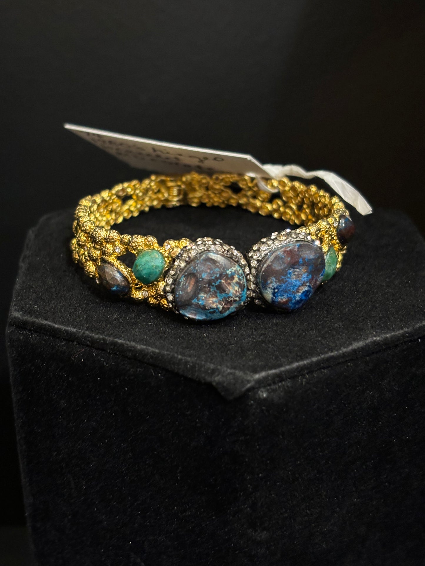 MADE - Hinged Stone and Gold Bracelet