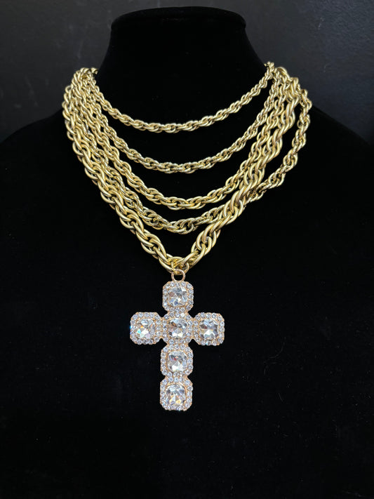 MADE - Rope Necklace with Cross Pendant