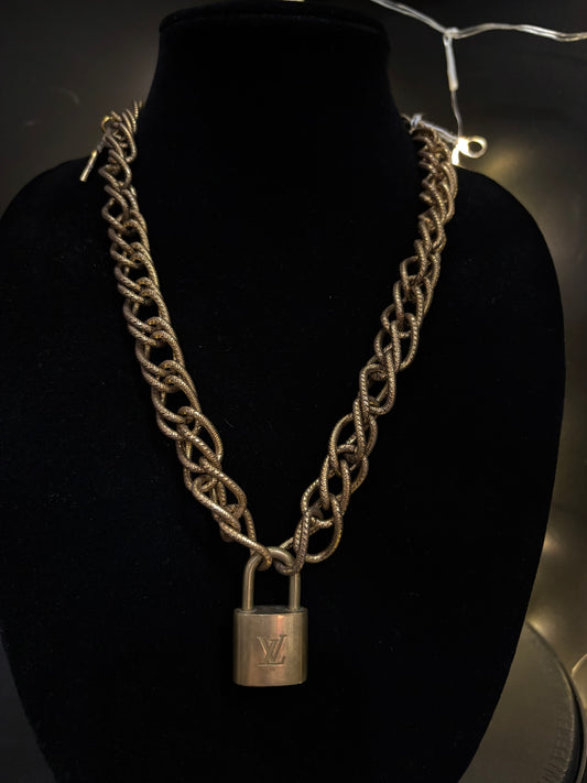 MADE - LV Re-Purposed Lock and Key Necklace