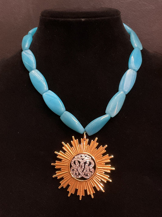 MADE - Blue Jade Gold Necklace