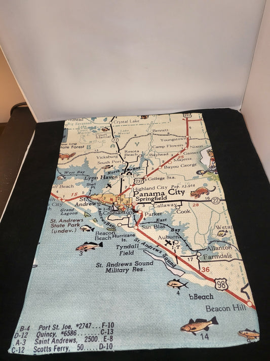 Panama City Map Tea Towel