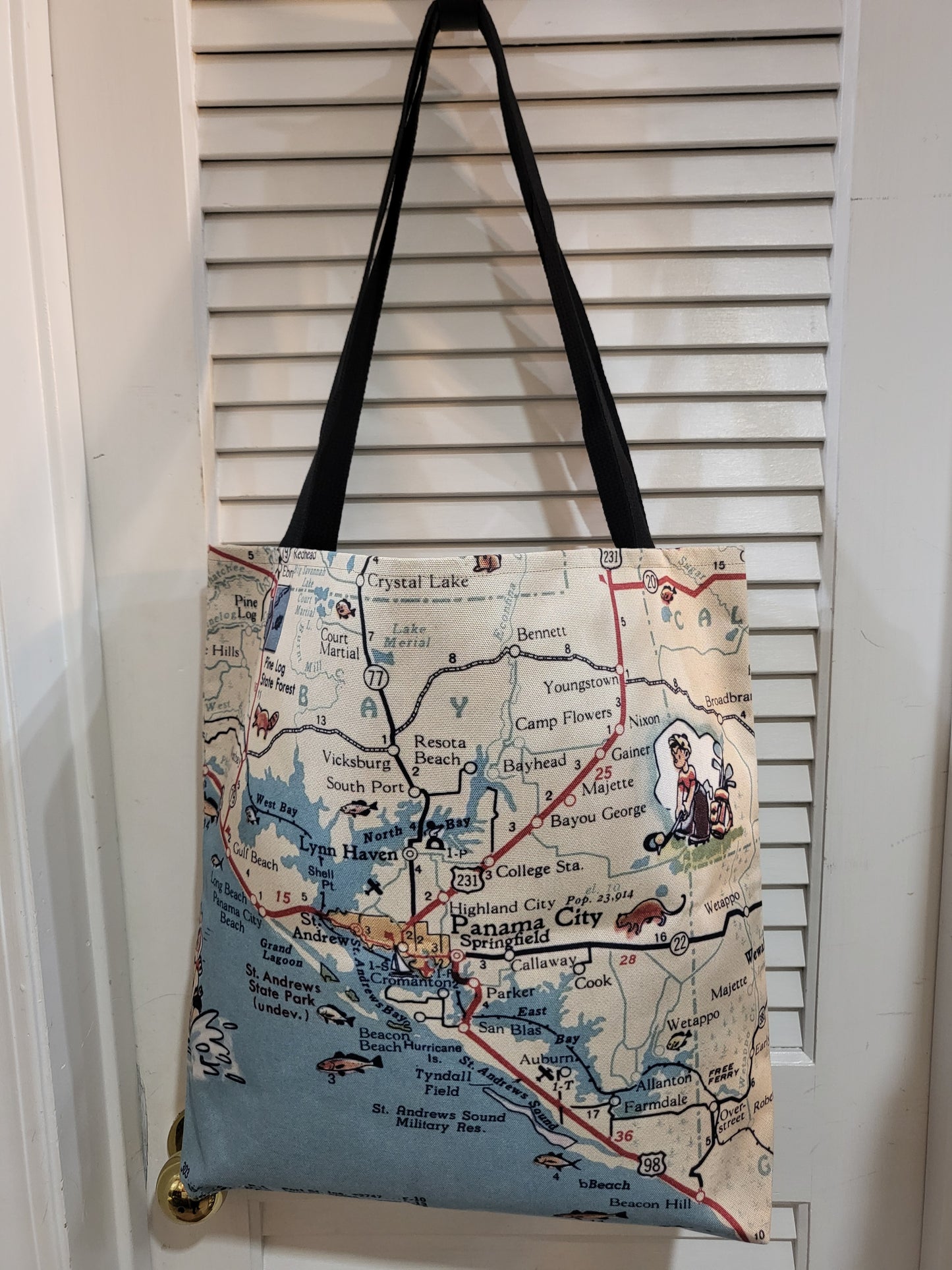Panama City Map Tote Bag