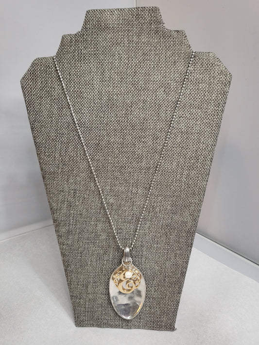 Spoon Necklace with Letter E