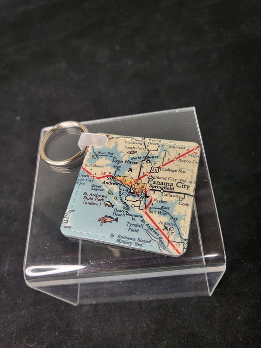 Panama City Map Keychain- In Store Pickup Only