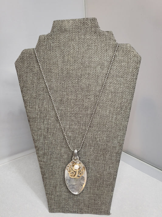 Spoon Necklace with Letter J